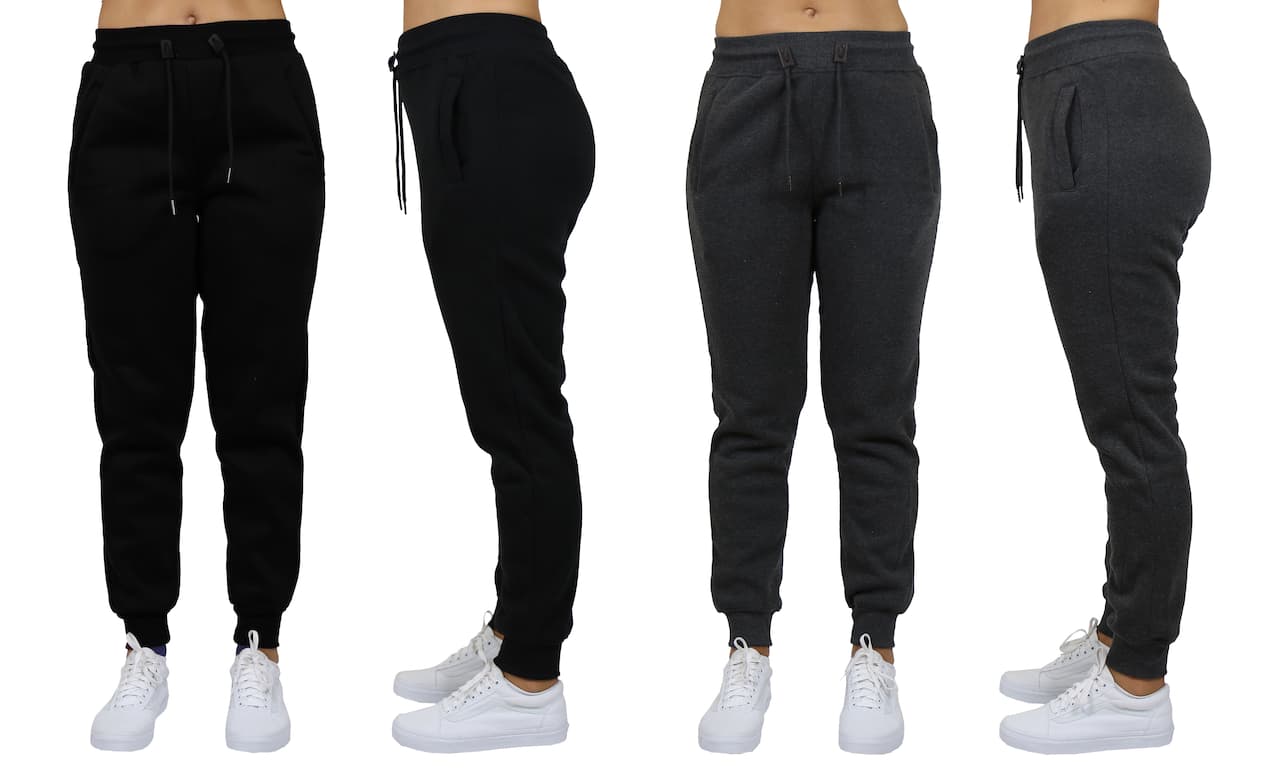 Galaxy by Harvic Women's Relaxed Fit Fleece-Lined Jogger Sweatpants 2 Pack